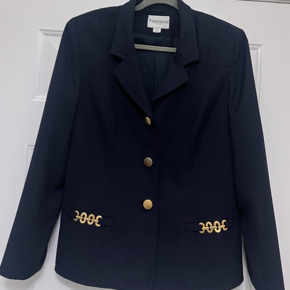 John Meyer of Norwich Navy Blazer Jacket with Gold Buttons sz 12*see measurement